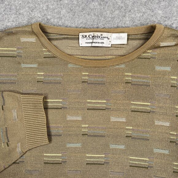 Vintage St Croix Knits Mark Pasch Sweater Sz Large L 90s Grandpa Hip Hop Relaxed - Picture 7 of 12